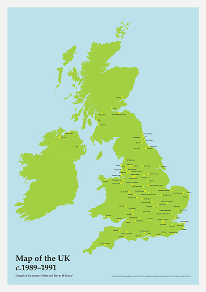 Map of the UK c.1989–1991