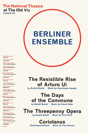 The National Theatre at the Old Vic  presents The Berliner Ensemble